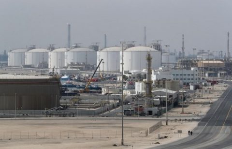 (FILES) This file photo taken on February 6, 2017 shows the Ras Laffan Industrial City, Qatar's principal site for production of liquefied natural gas and gas-to-liquid, administrated by Qatar Petroleum, some 80 kilometers (50 miles) north of the capital Doha, on February 6, 2017. A bitter rift between the Gulf energy heavyweights will unlikely alter prices now, but a prolonged crisis that disrupts Qatar's LNG supplies could send commodity prices soaring, analysts say. ? / AFP PHOTO / KARIM JAAFAR