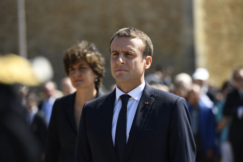 French President Emmanuel Macron attends a ceremony marking the 77th anniversary of late French General Charles de Gaulle's appeal of June 18, 1940, at the Mont Valerien memorial in Suresnes, outside of Paris, on June 18, 2017. The appeal, which was delivered on the BBC by Charles de Gaulle, served to rally his countrymen after the fall of France to Nazi Germany. / AFP PHOTO / POOL / bertrand GUAY