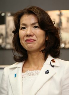This photo taken on June 9, 2016 shows Japan's ruling liberal democratic party lawmaker Mayuko Toyota in Saitama prefecture. The female Japanese politician has resigned on June 23, 2017 after an audio tape emerged of her violently attacking a male secretary, and reportedly threatening to crush his head with a lead pipe. / AFP PHOTO / JIJI PRESS / STR / Japan OUT