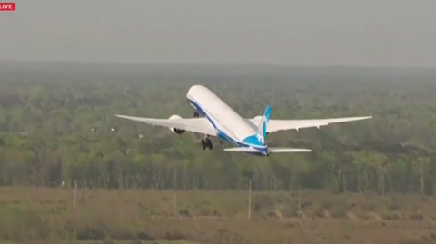 Boeing Co is looking ahead to a brave new world where jetliners fly without pilots and aims to test some of the technology next year, the world's biggest plane maker said at the Paris Airshow.(photo grabbed from Reuters video)