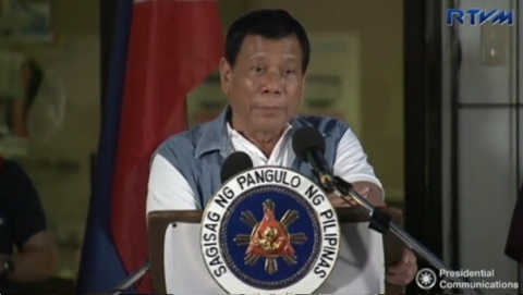 Philippines' President Rodrigo Duterte on Tuesday (June 20) visited a school where people from Marawi who fled Islamist militants are being housed and apologised for declaring martial law and the damage done by street battles and government air strikes in Marawi City.(photo grabbed from Reuters video)