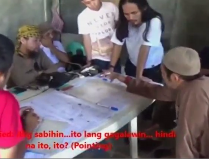 Islamist militants, including the Maute brothers and Abu Sayyaf leader Isnilon Hapilon, along with alleged Malaysian militant financier Mahmud bin Ahmad in a meeting planning the Marawi attack in an undated video obtained by the military.  (Photo grabbed from Reuters provided video, June 7, 2017)