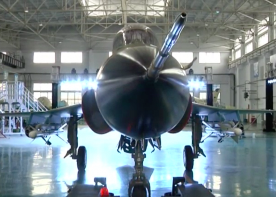 China's home-made FTC-2000 Mountain Eagle (Shanying) fighter trainer has rolled off the final assembly line in southwest China's Guizhou Province. Photo grabbed from Reuters video file.