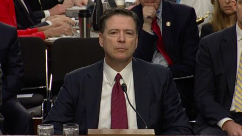 In the most eagerly anticipated U.S. congressional hearing in years, former FBI director James Comey told lawmakers that no one in the White House including U.S. President Donald Trump asked him to drop the investigation into Russian interference in the U.S. election. Photo grabbed from Reuters video file.