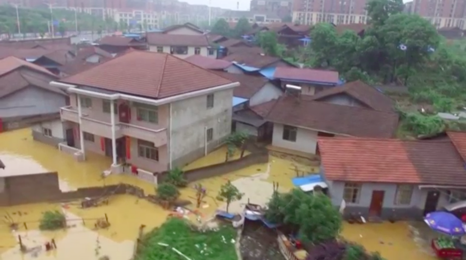 Downpours swept across much of central and east China on Monday causing flash floods and leading to subsequent disasters such as landslides across many parts. Photo grabbed from Reuters video file.