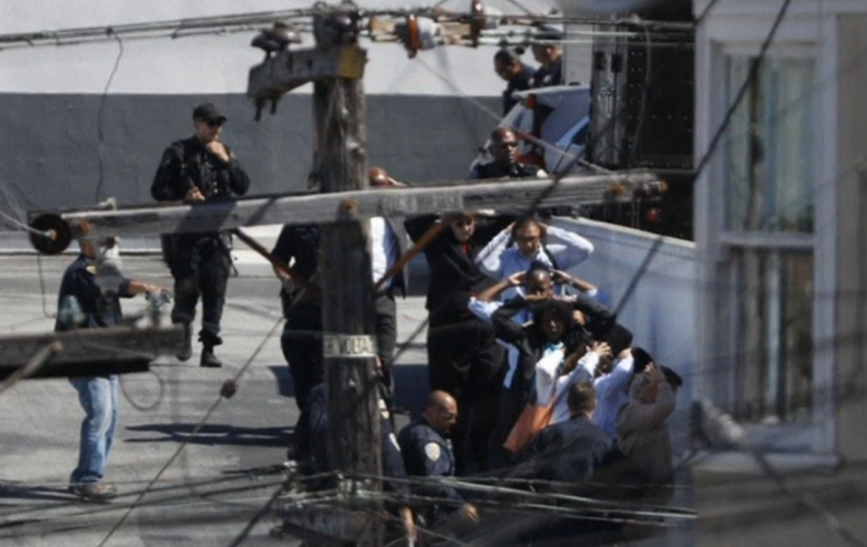 A man dressed in a UPS uniform and armed with an "assault pistol" opened fire at a United Parcel Service Inc package sorting hub in San Francisco on Wednesday (June 14), killing three people before fatally shooting himself in the head, police said. Photo grabbed from Reuters video file.