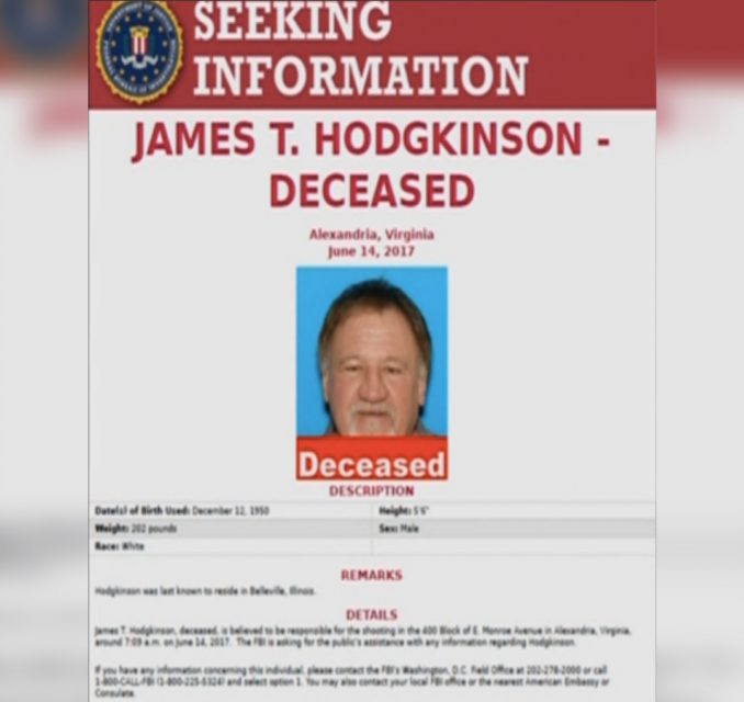The FBI is calling on the public to help provide more information on James Hodgkinson, the 66-year-old man suspected opening fire on Wednesday (June 14) during a practice for a charity Congressional baseball game morning. Congressman Steve Scalise was among those shot. Photo grabbed from Reuters video file.