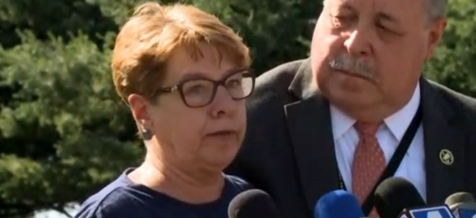 The wife of James Hodgkinson said "I can't believe he did this" at a news conference on Thursday (June 15) after learning from a television reporter that her husband was the key suspect in the shooting of Congressman Steve Scalise and others as they practiced for a charity baseball game, said she was in a state of disbelief. Photo grabbed from Reuters video file.