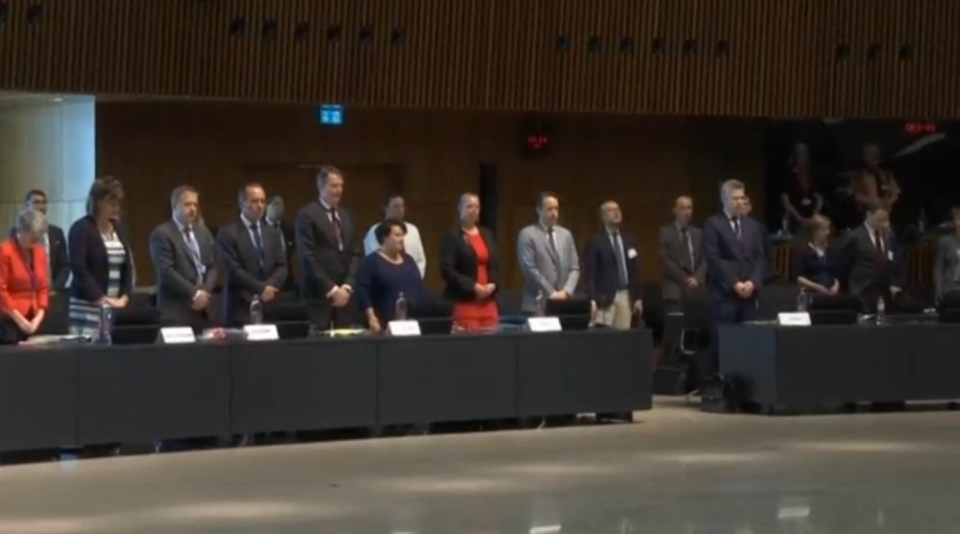 EU environment ministers gathered in Luxembourg on Monday (June 19) held a minute of silence for the victims of the forest fire in Portugal that killed at least 62 over the weekend in Pedro Grande, a mountainous area about 200 km (125 miles) northeast of Lisbon. Photo grabbed from Reuters video file.