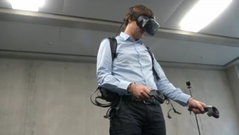 Virtual reality program allows users to step inside a building before it's been built, letting them make design adjustments before construction starts.(photo grabbed from Reuters video)