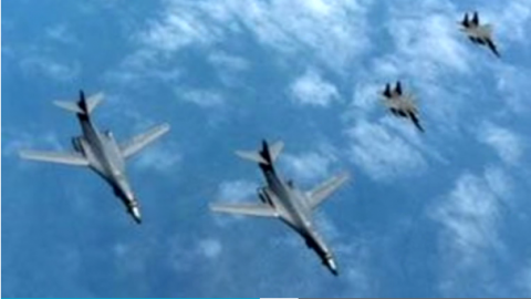 South Korea's military conducted a joint drill with two U.S. supersonic B-1B Lancer bombers on Tuesday (June 20) as part of a scheduled exercise.(photo grabbed from Reuters video)