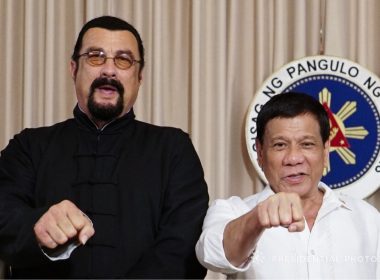 President Duterte and Seagal in Palace on Oct. 12, 2017